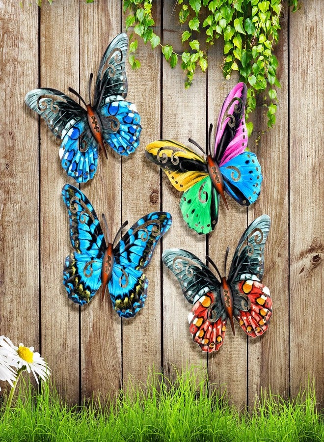 جيتك مجموعة جيتك من 8 قطع من زينة الفراشات المعدنية الجدارية، فراشات بطول 6.5 بوصة، زينة فنية خارجية للأسوار، منحوتات معلقة لتزيين الجدران والأسوار والحدائق والفناءات، مثالية لحفلات الانتقال إلى منزل جديد وأعياد الميلاد وحفلات الزفاف (نمط أنيق). - Image 5